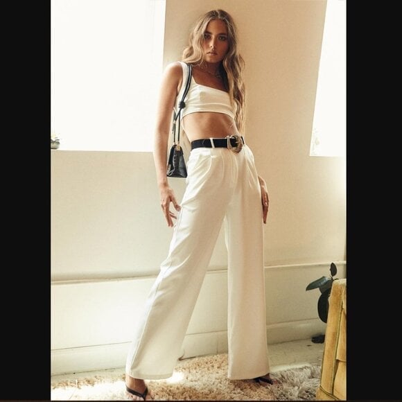 Princess Polly White Huxley 2 piece Coord Top + Pants Set 6
