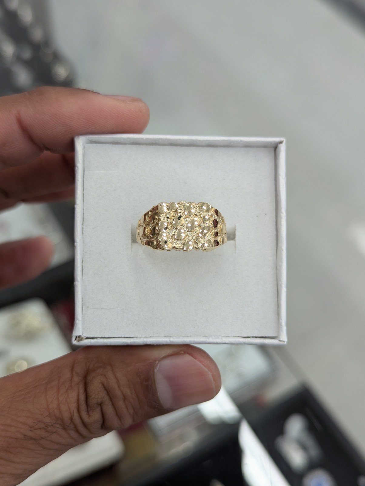 14kt Real Gold Nugget Ring for Men