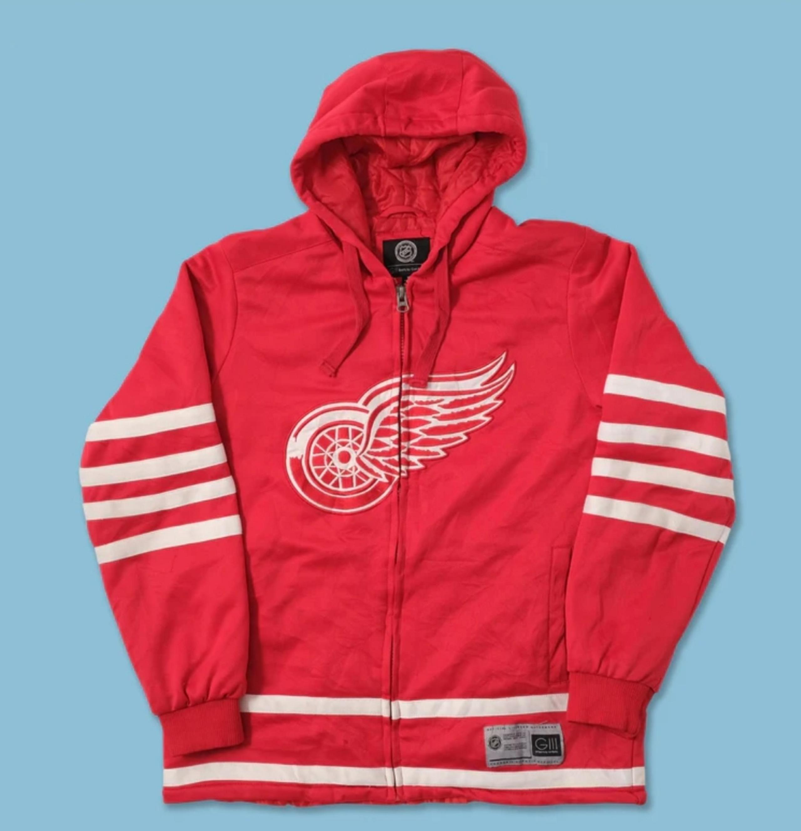 Vintage Y2K NHL Detroit Red Wings Insulated Zipper Hoody Size Mens Medium