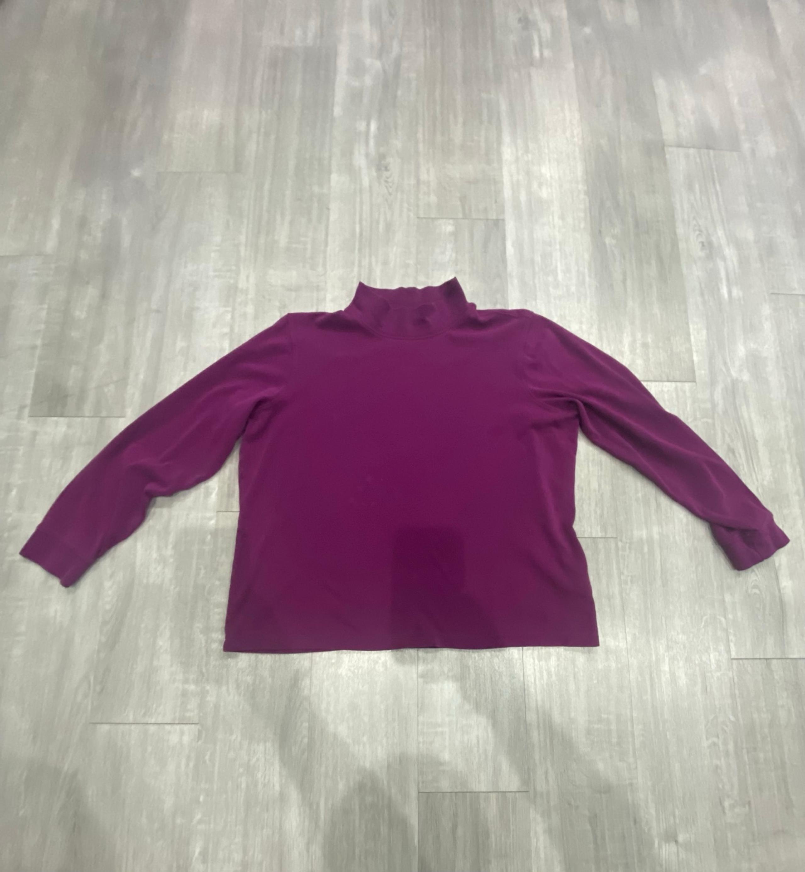 Vintage L.L. Bean Purple Womens Large Turtle Neck Sweater Long Sleeve Shirt Top