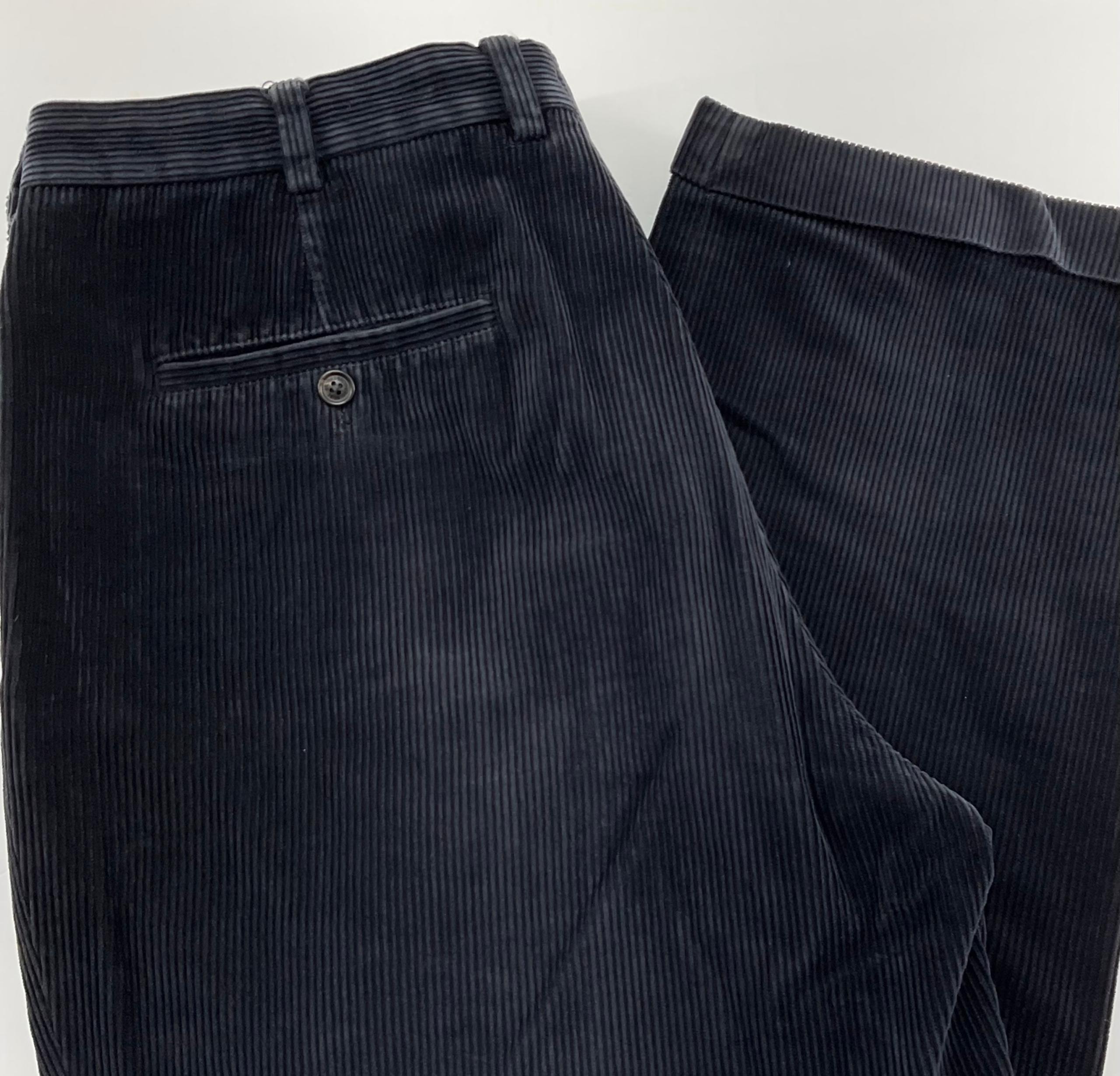 Brooks Brothers Pants Mens 40x32 Blue Thompson Pleated Corduroy Chino Cotton