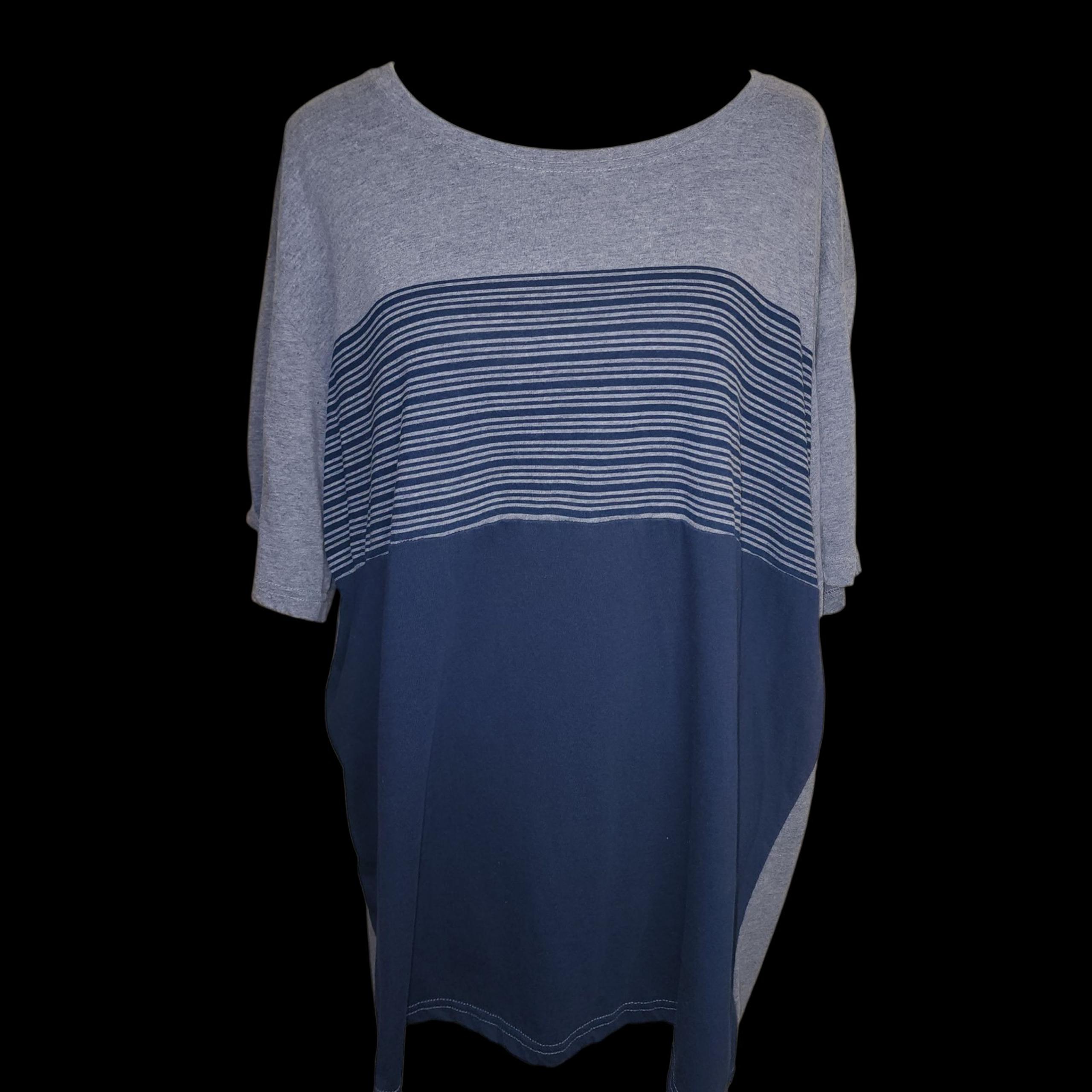 OT Revolution Mens Sz 2XLARGE Short Sleeve Blue T-shirt Casual Crew Neck Preppy