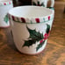 Christmas lefton candy cane holly mugs 1950s