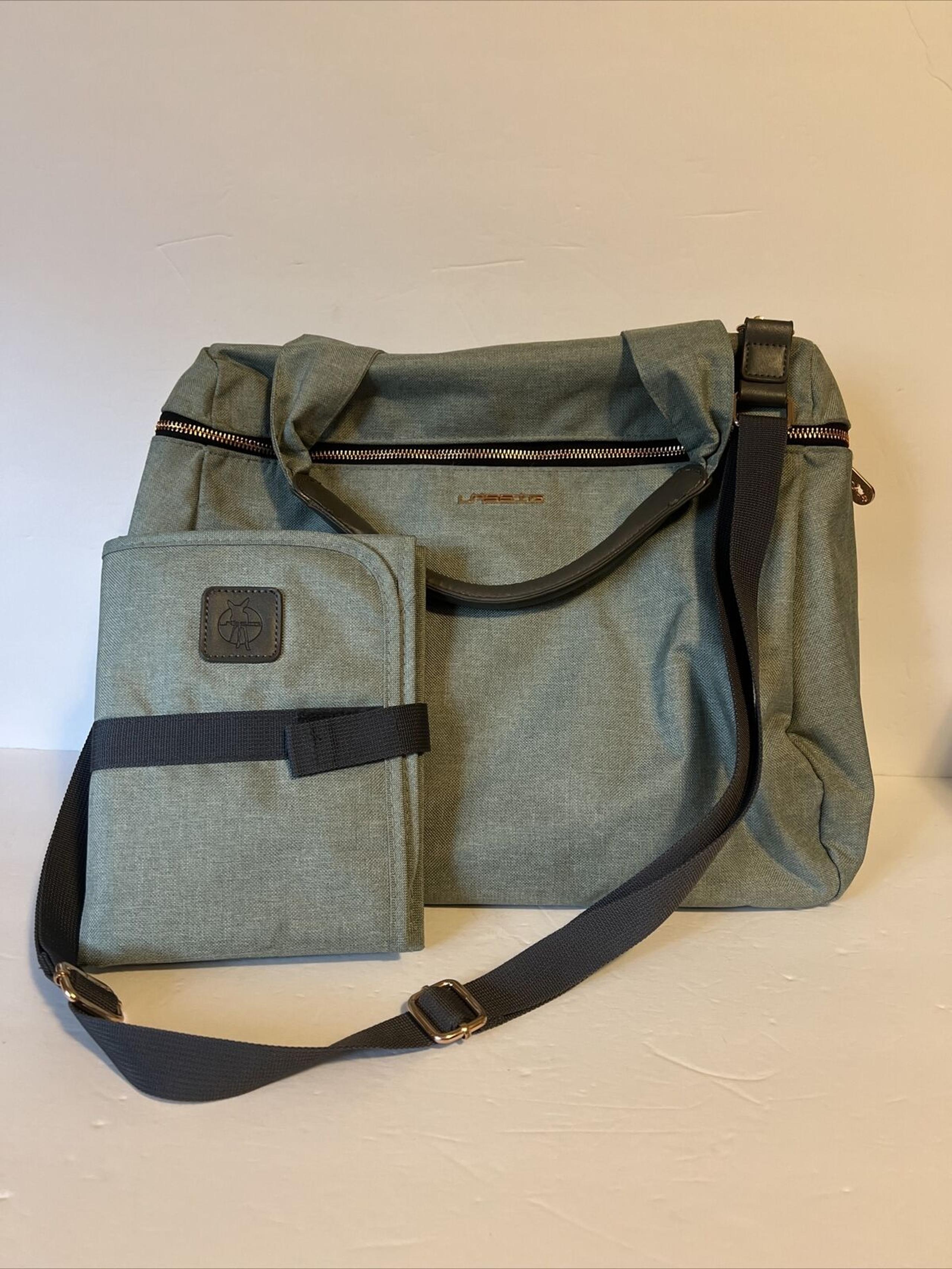 Lassig Glam Rosie 3-in-1 Diaper Bag, Mint with changing mat/zip pouch/wet pocket