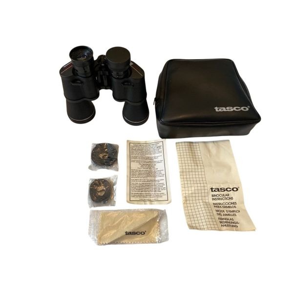 Tasco Binoculars Set Case Manuals Accessories Hunting Camping Outdoors Scouting