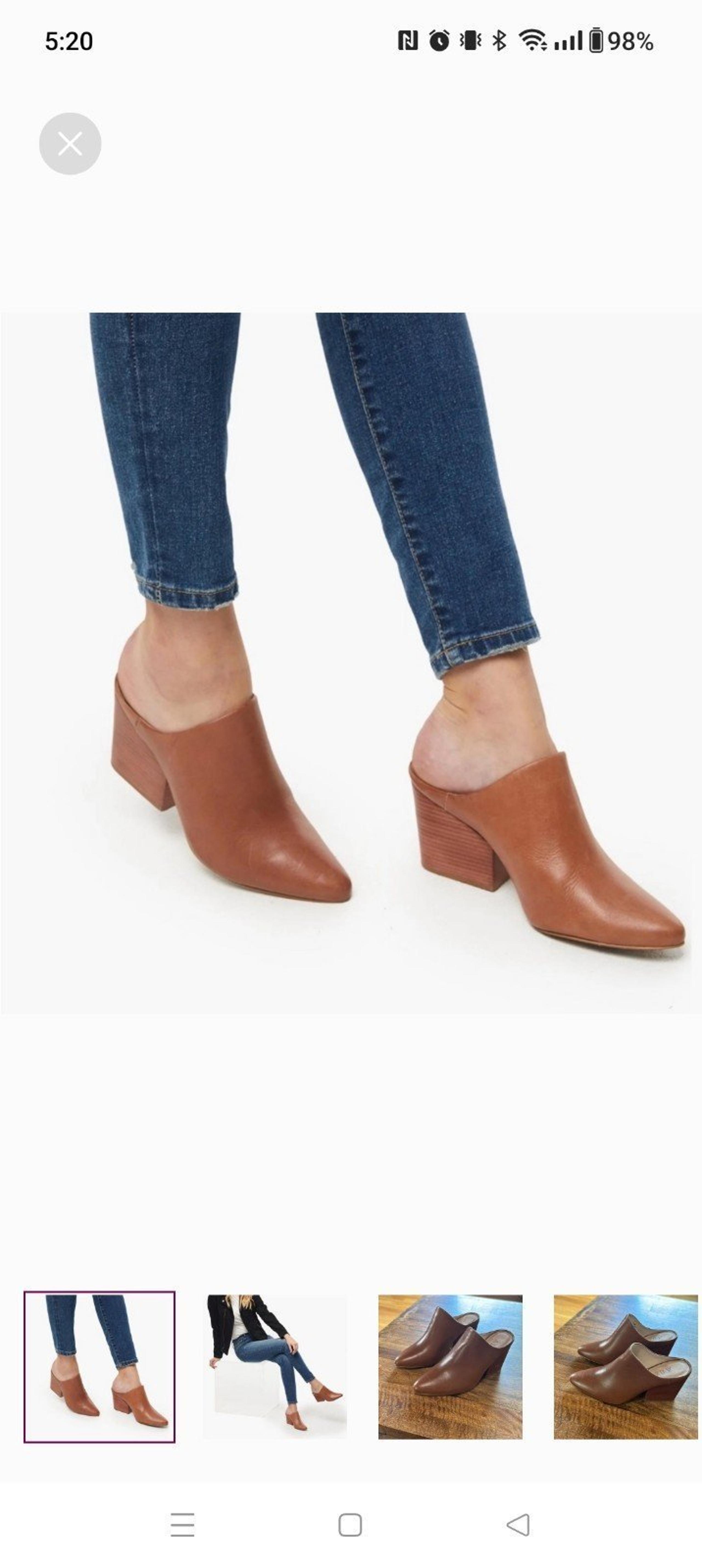 Leather Able Rojas Global block heeled pointed toe mules slides