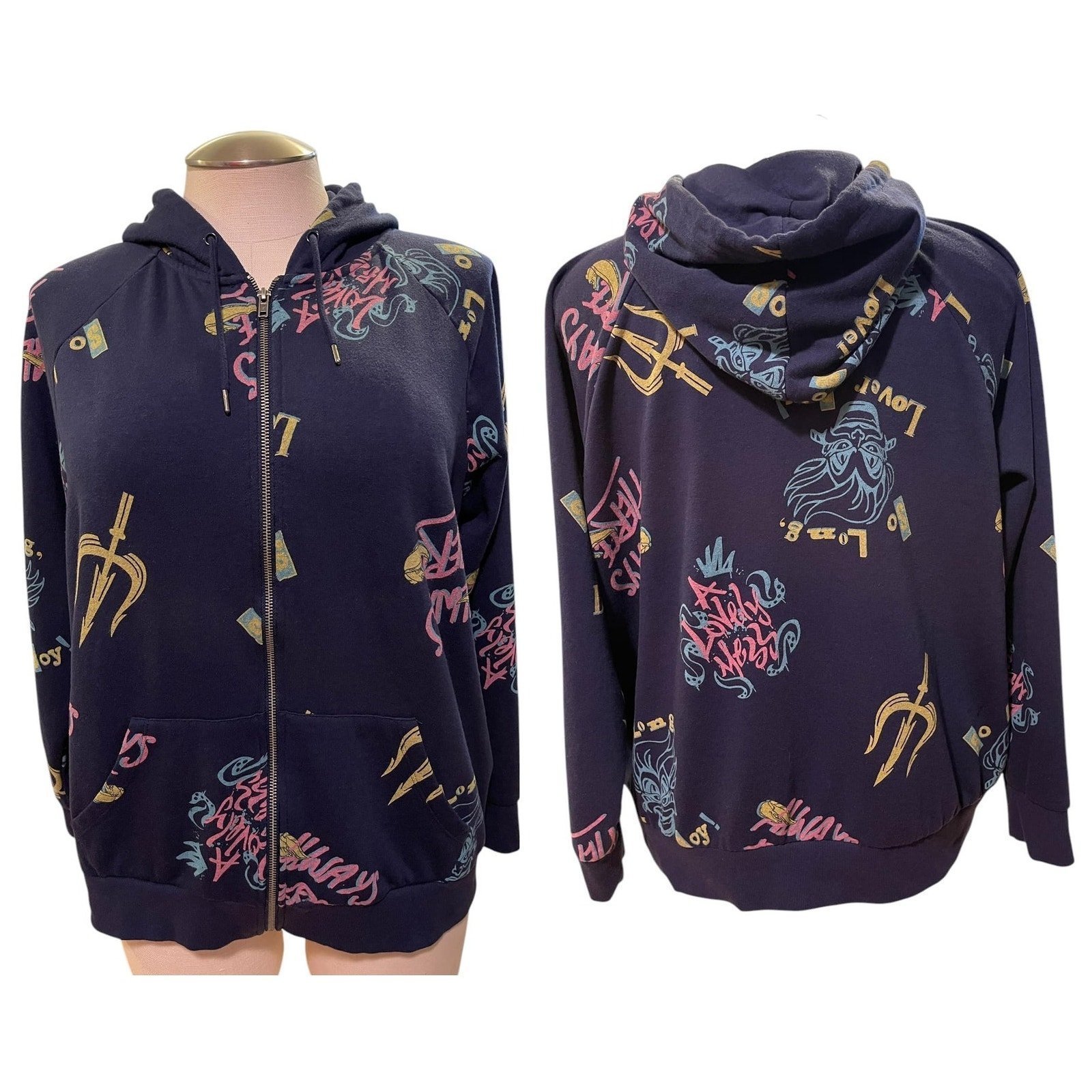Torrid 3 (3X) Disney Villains So Long Lover Boy Ursula Fleece Zip Up Hoodie