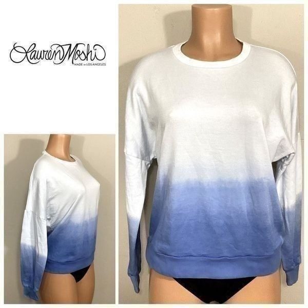 New. Lauren Moshi oversized blue ombre sweatshirt. Retails 128. XS