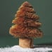 ANTHROPOLOGIE Sisal Bottle Brush Tree Frosted Glitter Gold Short NEW