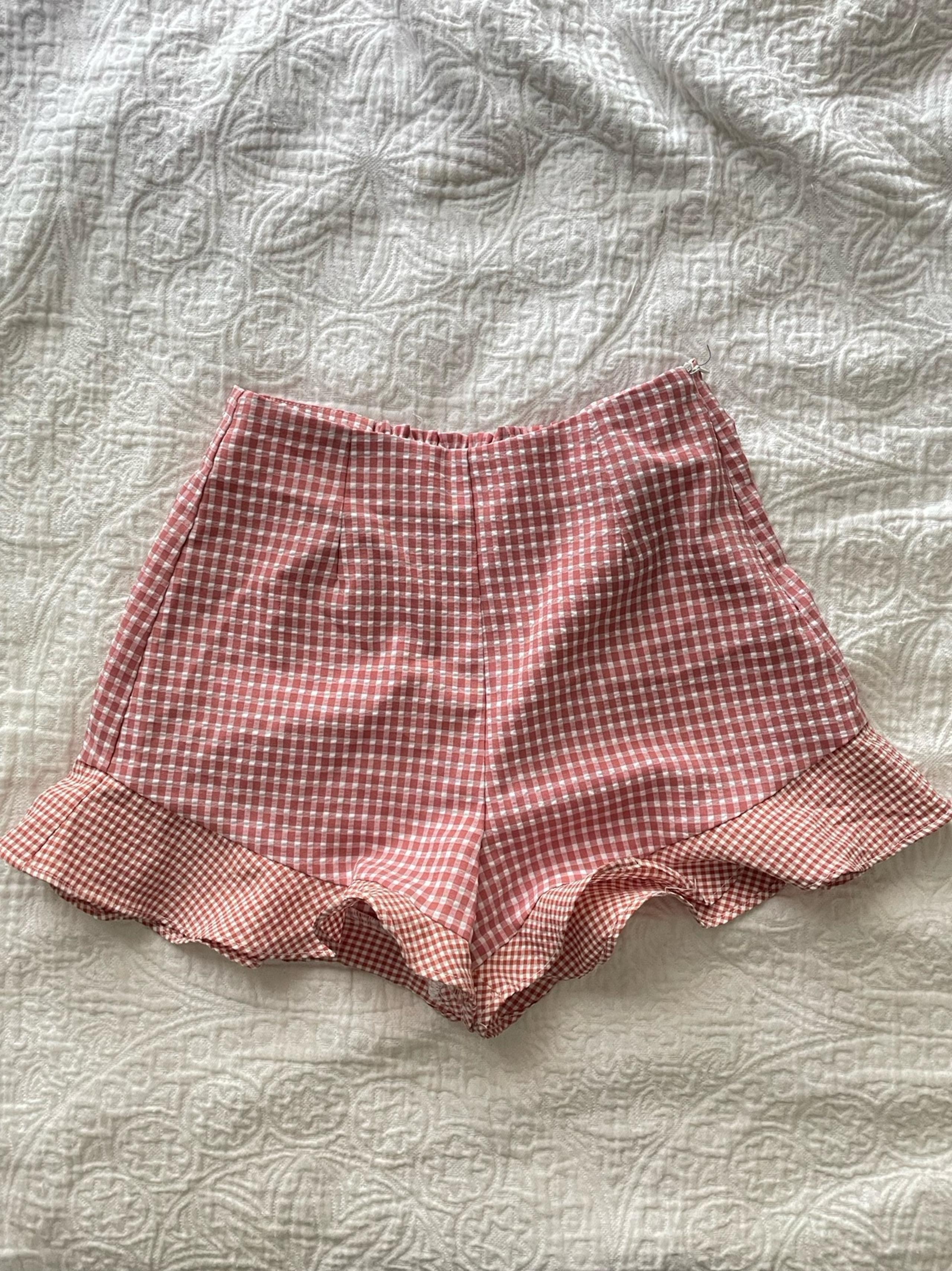 pink gingham bloomer shorts