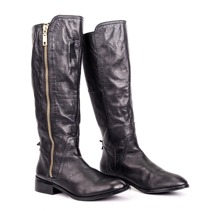 Aldo Women Black Leather Vintage Retro 90s Riding Tall Boots sz 9US EUR40