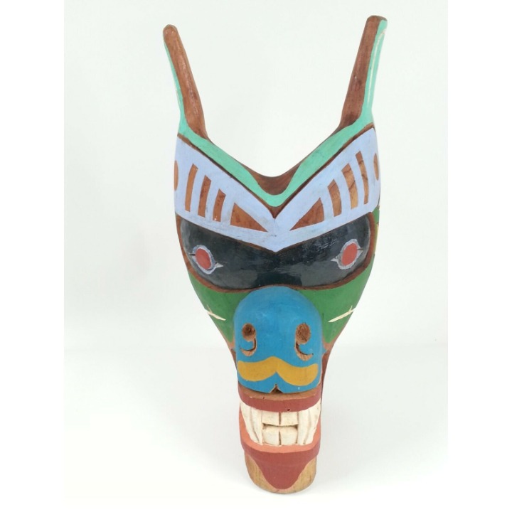 Wood Carved Pacific Northwest Mask Unsigned