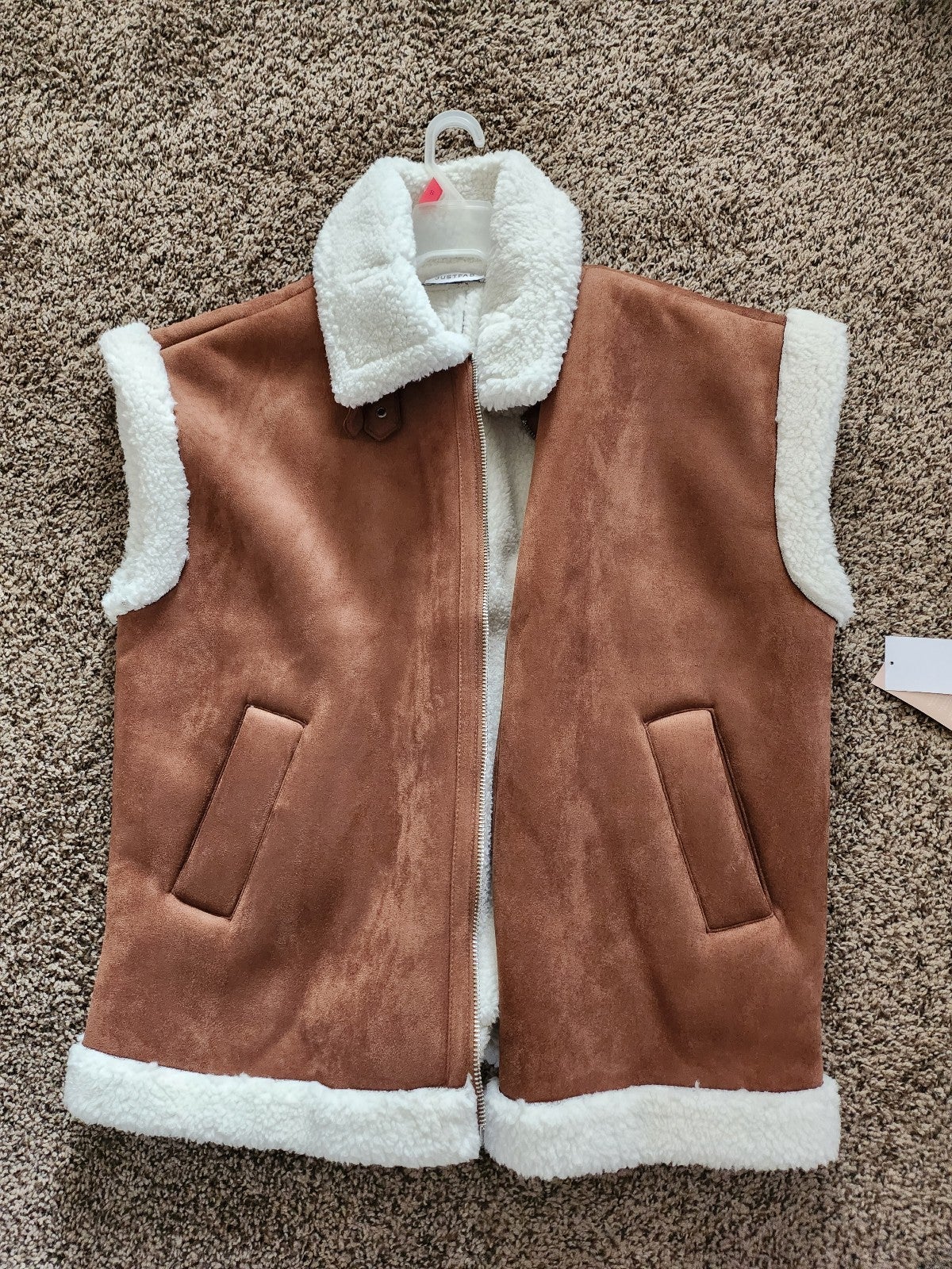 Women's Bonded Faux Sherpa Suede Vest