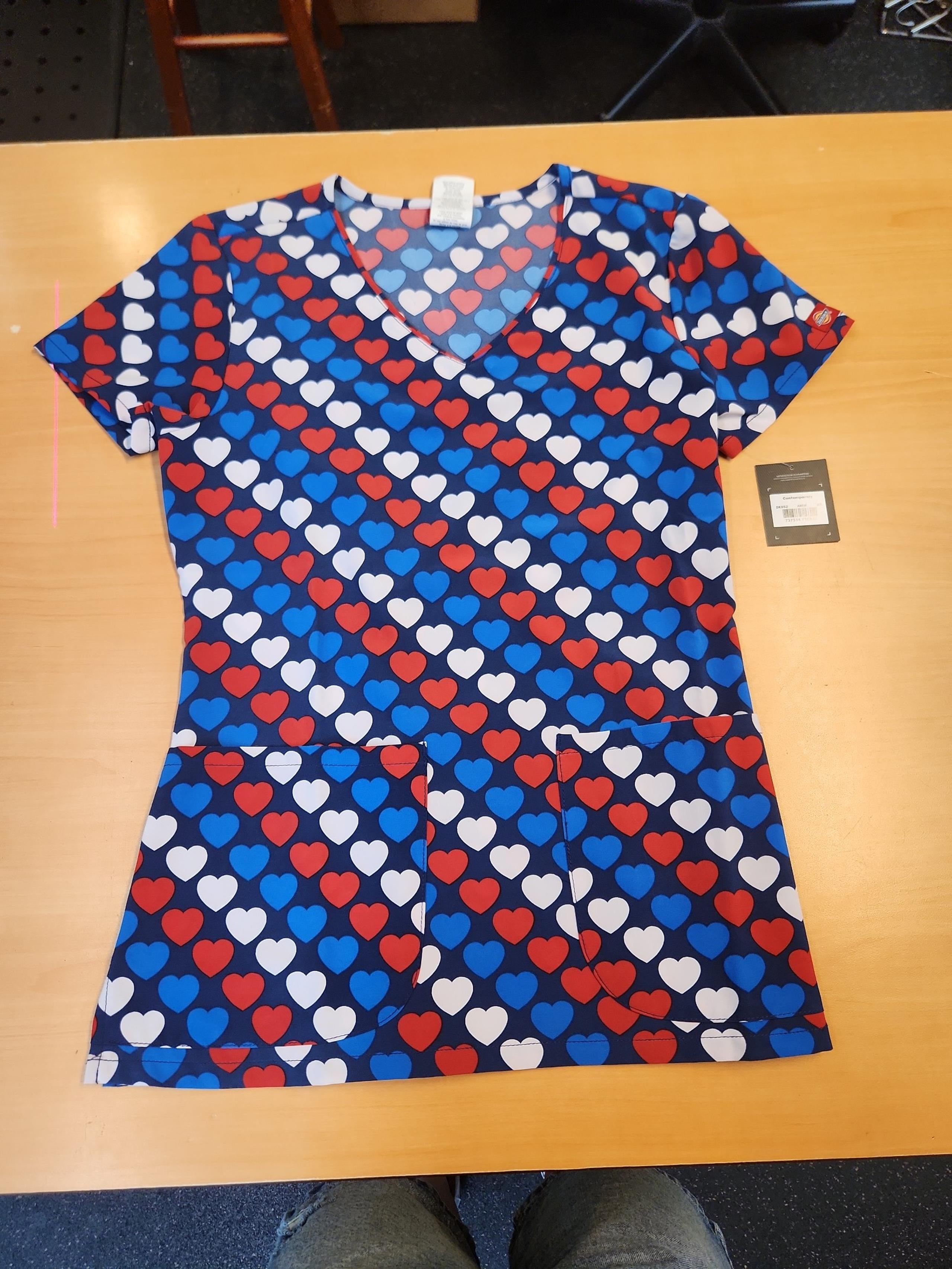 Fourth of July Scrub Top SIZE XS