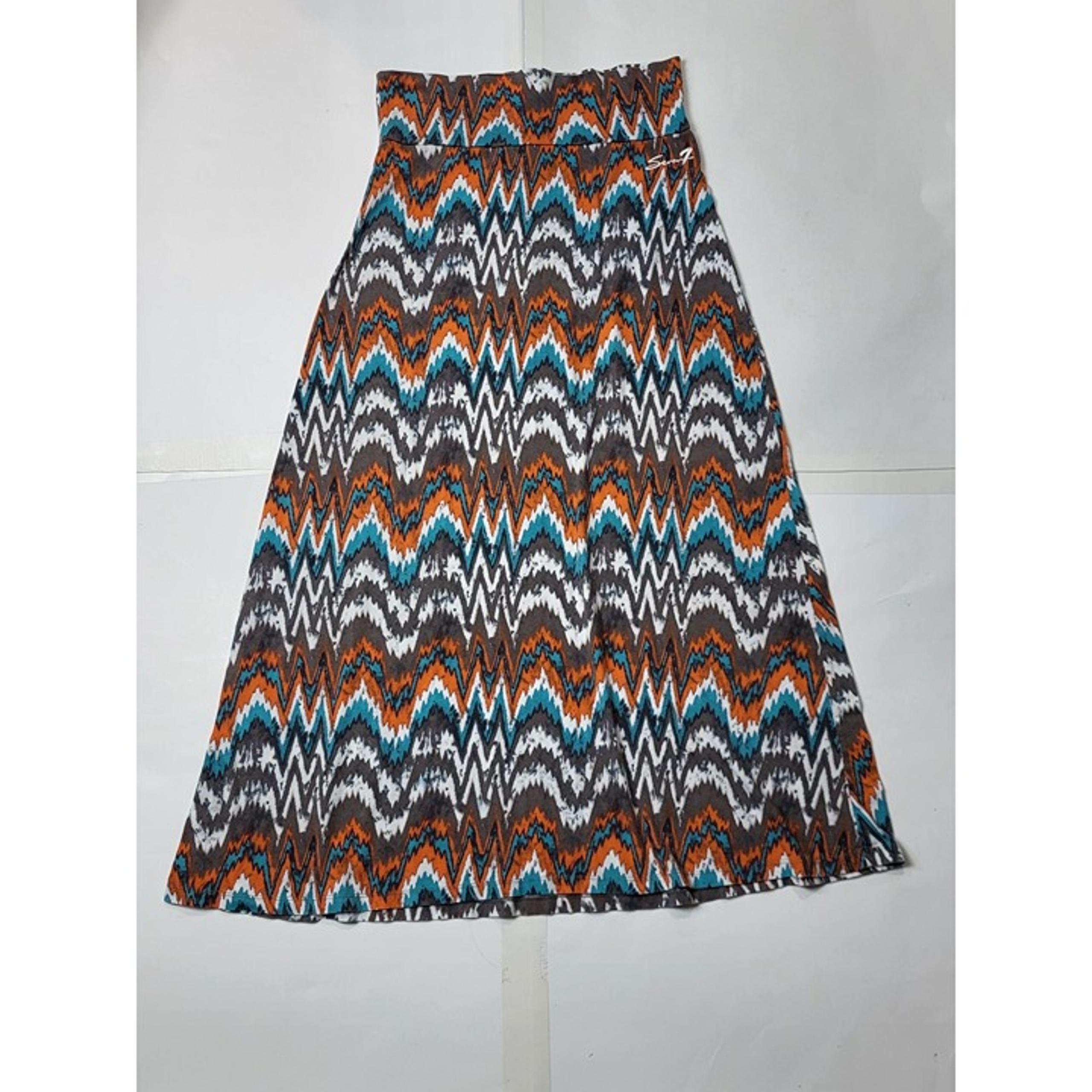 Seven7 For All Mankind Womens Chevron Cotton Maxi Skirt Size Medium
