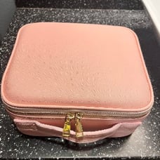 New Lighted Makeup Case with Mirror, Adjustable Dividers - Portable Organizer.