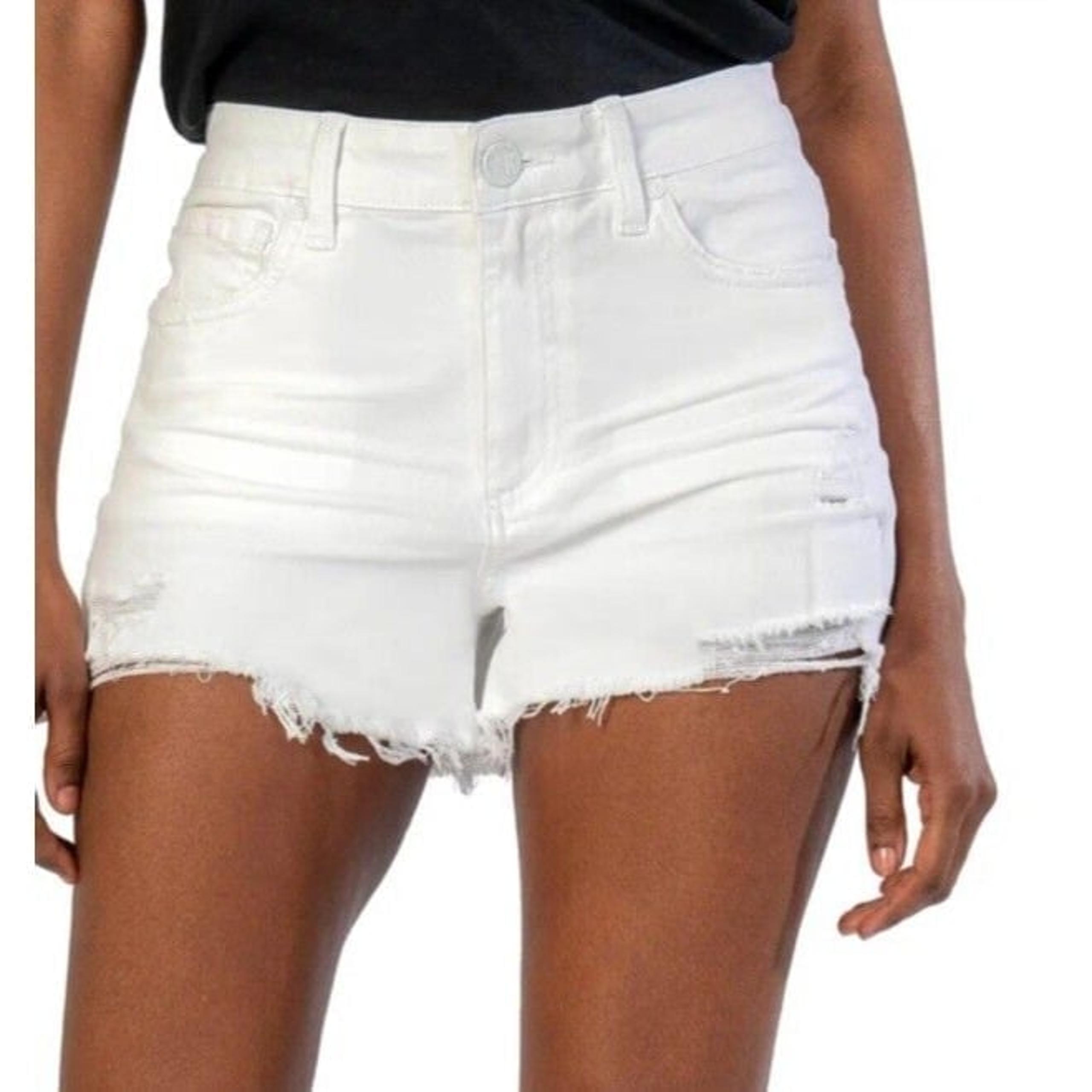 Kut From The Cloth White Jean Short Womens 14 Jane High Rise Frayed Hem New