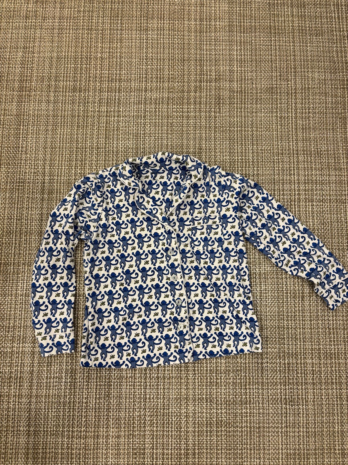 Roller Rabbit Monkey Long Sleeve Polo PJs