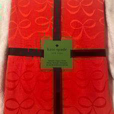 Kate Spade All Wrapped Up Bows Red Christmas Oblong Tablecloth 60 in x 102 in.