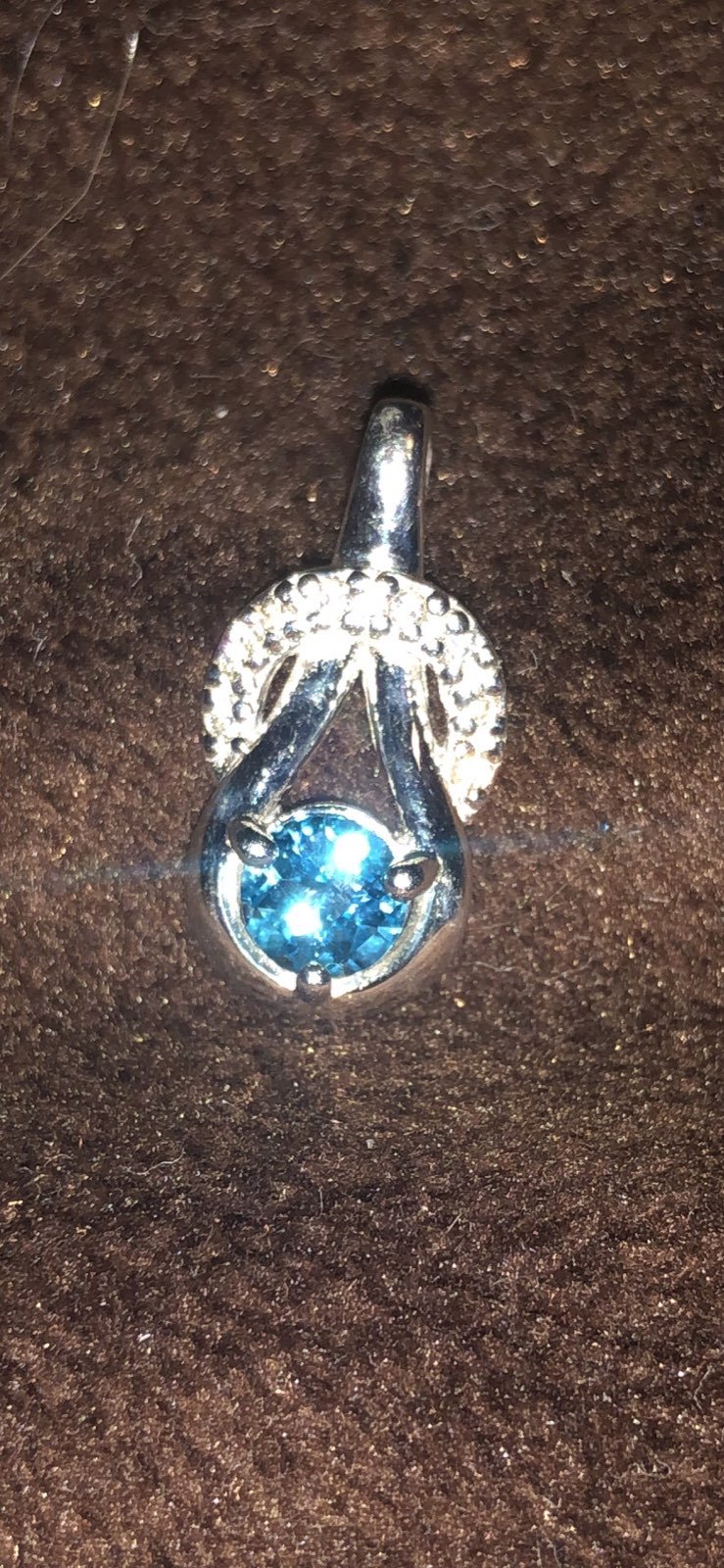 Sterling Silver Sky Blue Topaz and Diamo