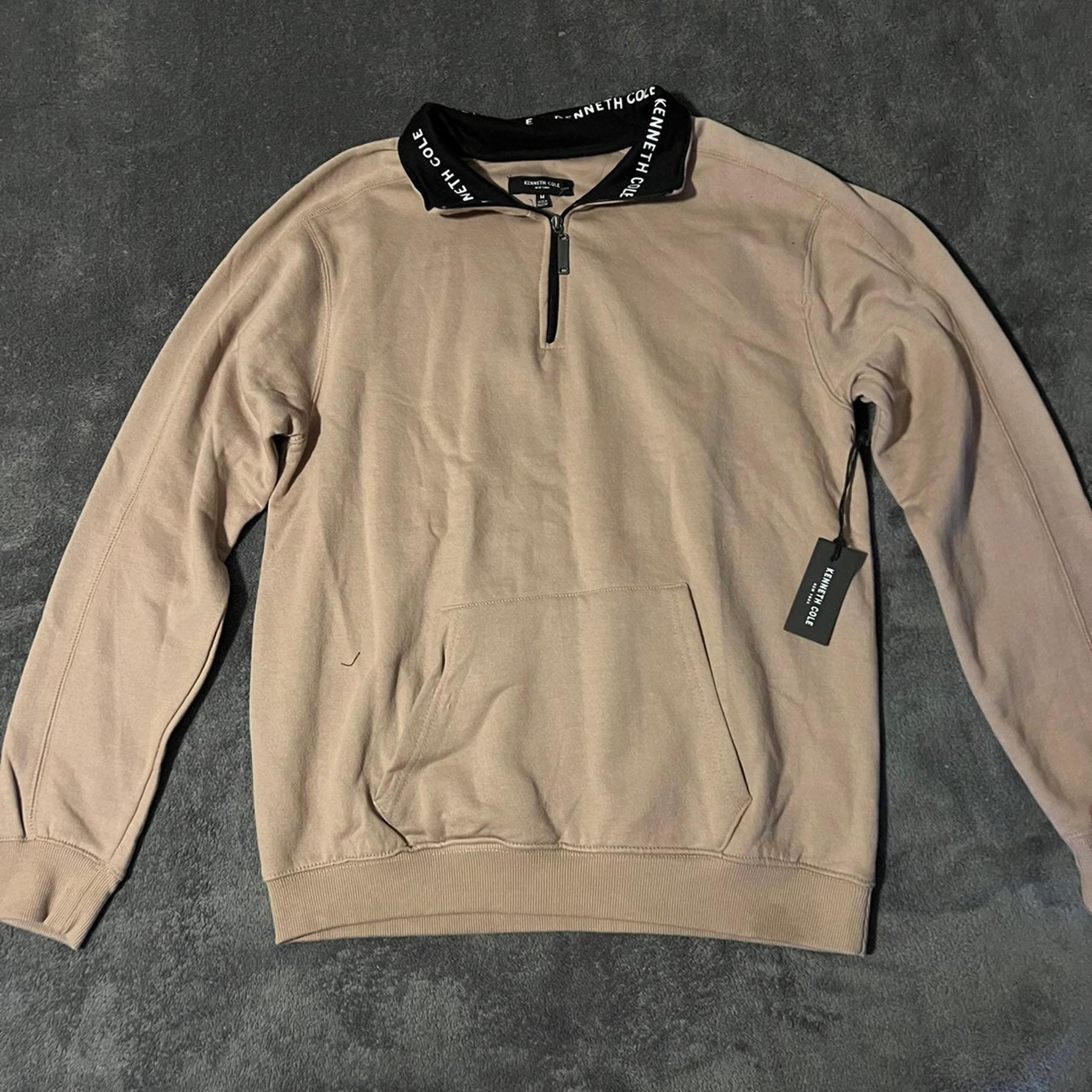 NEW Kenneth Cole Men's 1/4 Zip Pullover Sweater Clay Sz M Medium (Value $79)