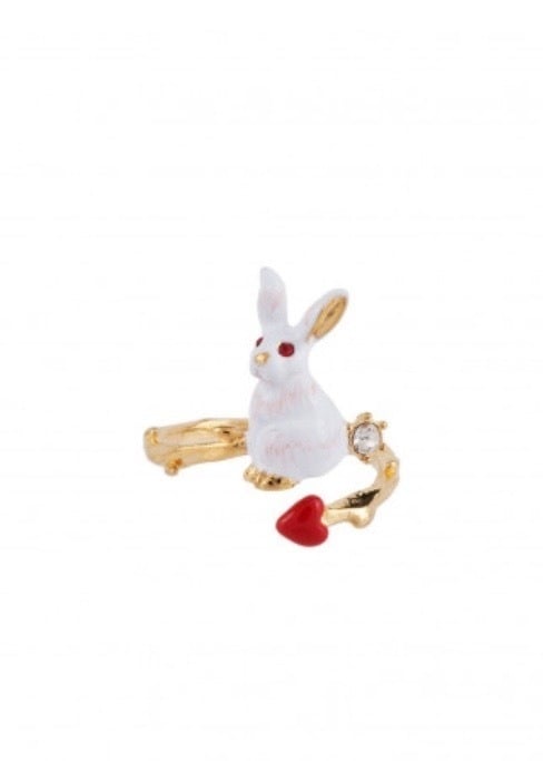 Les Nereides Rabbit And Heart Adjustable Ring