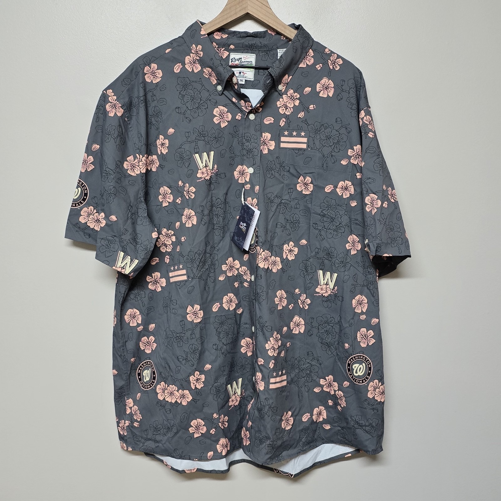 NWT Reyn Spooner x MLB Hawaiian Aloha Button Up Shirt Washington Nationals 3XL