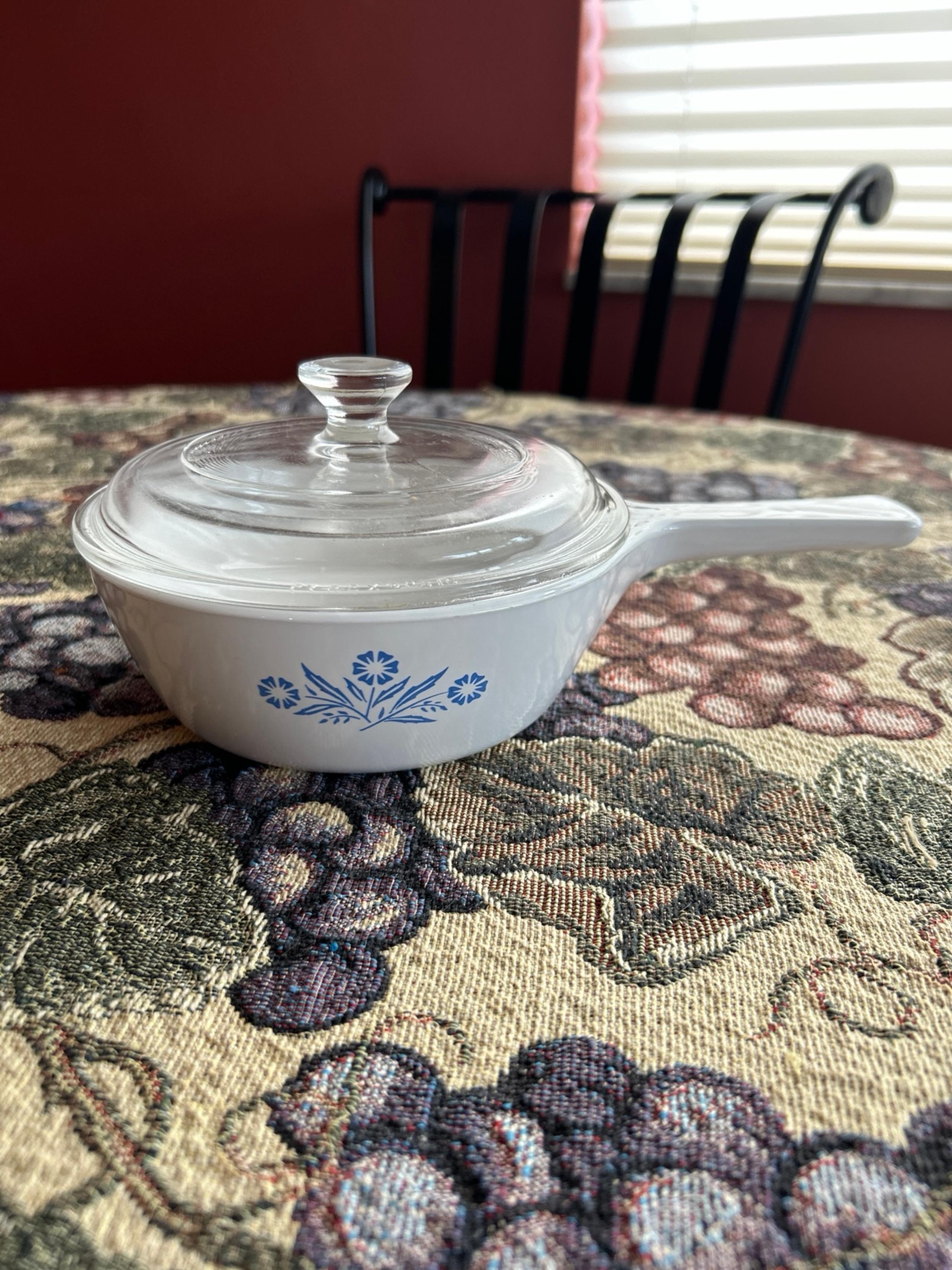 Vintage Corning Ware 1-Pint P-81-B Sauce Pan/Skillet BLUE CORNFLOWER w/1 Lid