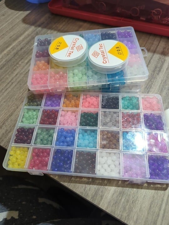 1400PCS Glass Beads for Jewelry Making, 24 Colors 8mm Crystal Beads Bracelets