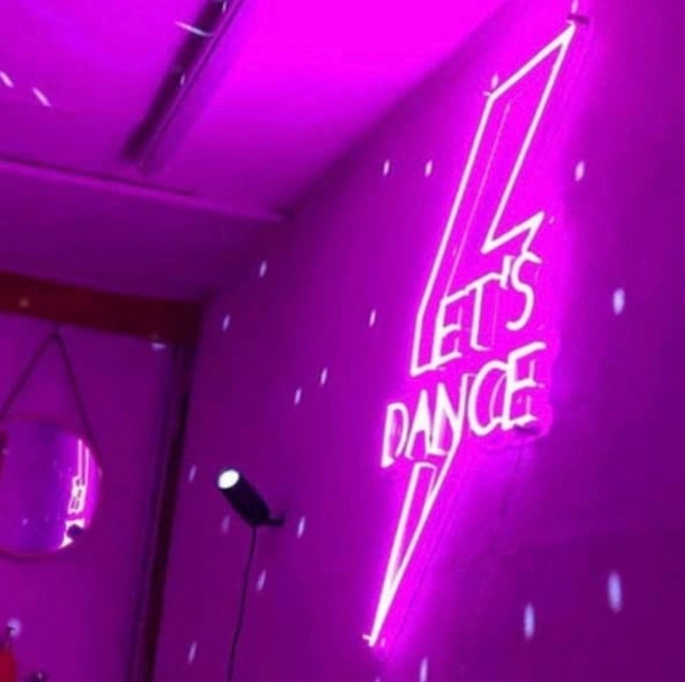 Fun Bright Hot Pink “Let’s Dance” Lightning Bolt LED Night Light Party Decoratio