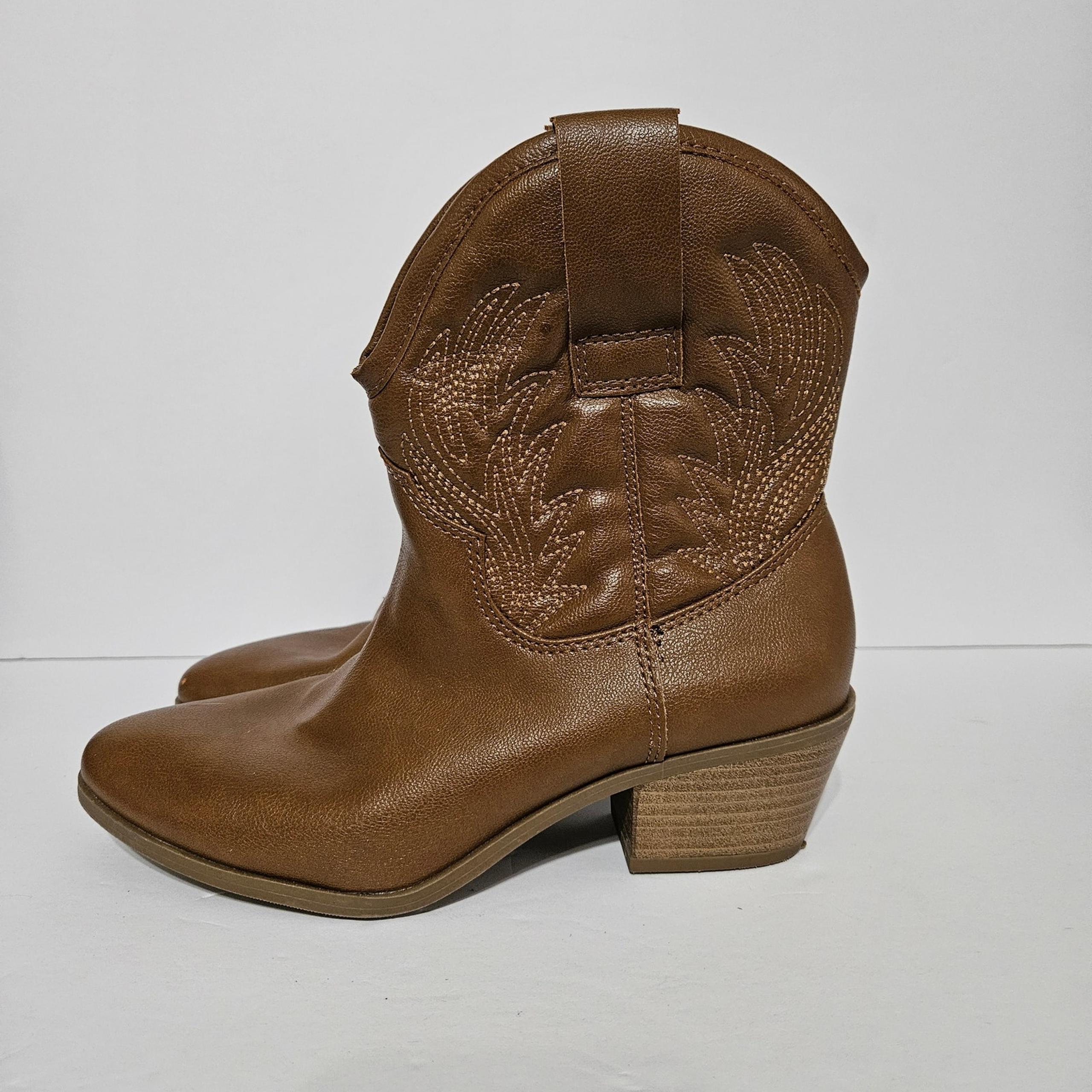 Brown Western Boots - Women's - Brown Size 6 Ankle Cowboy Booties Target