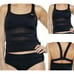 Nike Women's 2 Pc Mesh Solid Edge Tankini Swimsuit Black NESS9366-001 Sz Med NWT
