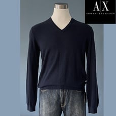 ARMANI EXCHANGE-NAVY BLUE PULL OVER SWEATER