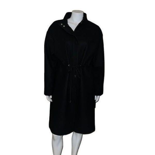 Kenneth Cole Single-Breasted Anorak Coat Black 17OMW234 Womens Large NWT