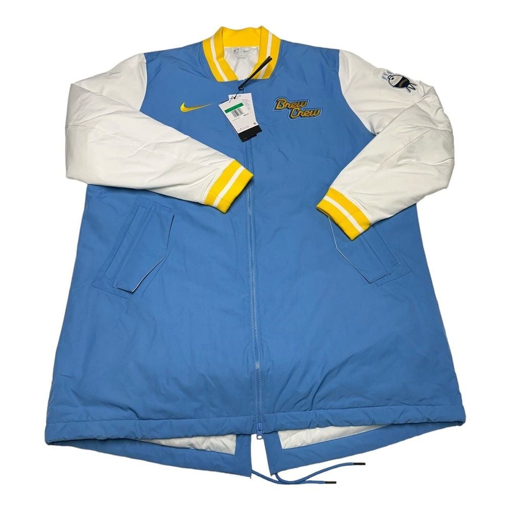 NWT Mens Nike Baseball Dugout Jacket Brewers City Connect Insulated Brew Crew XL