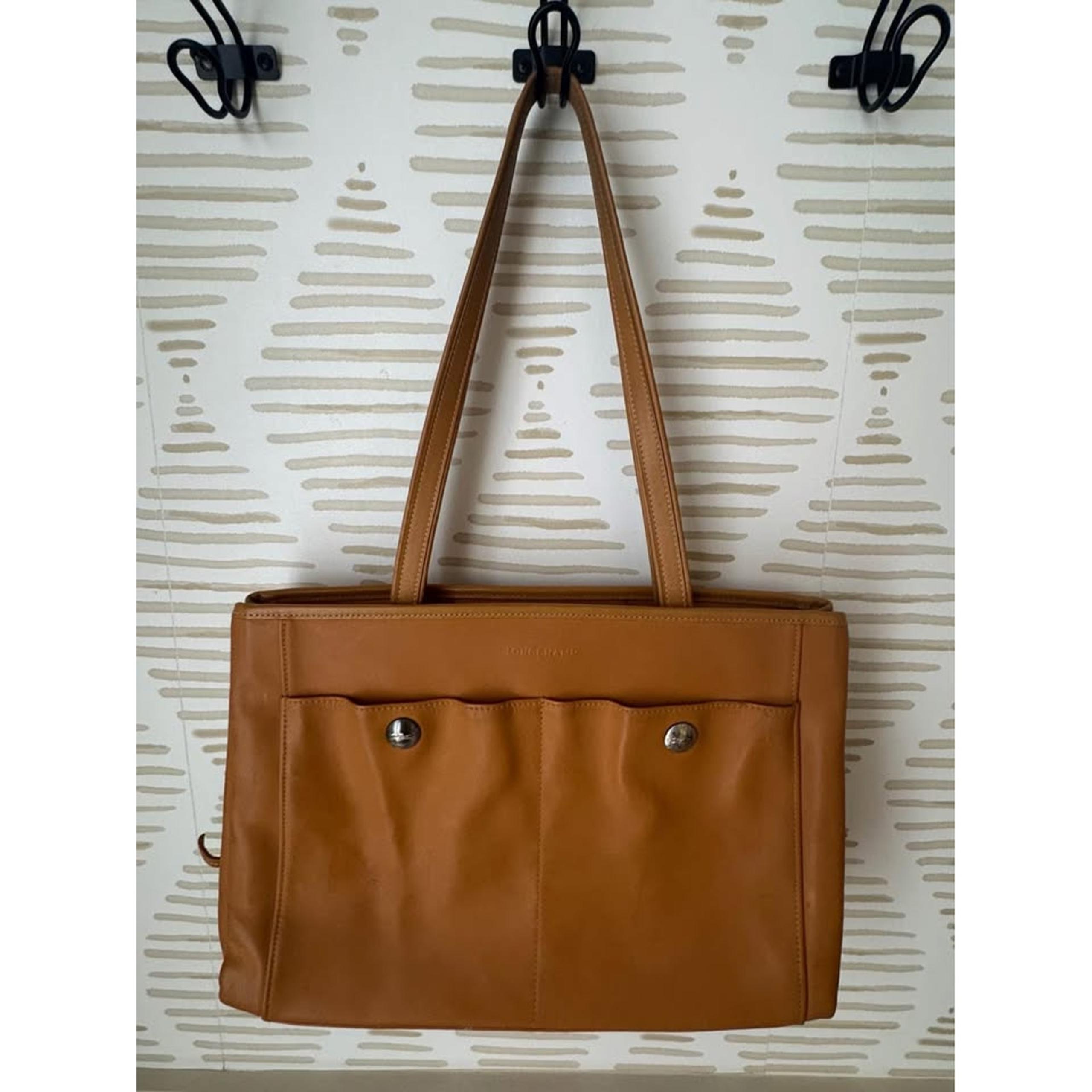 Longchamp Neutral Tan Leather Shoulder Bag Purse
