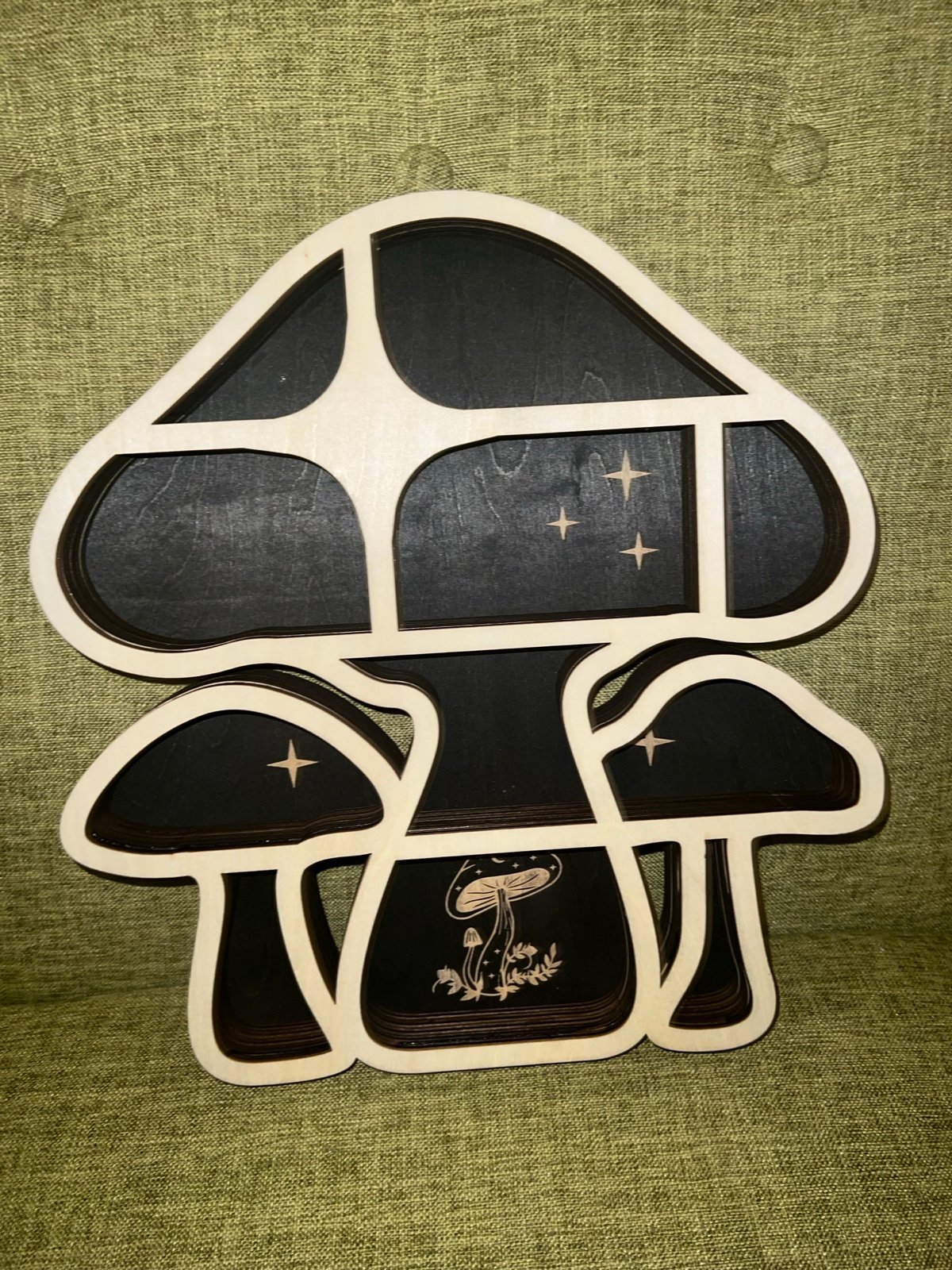Mushroom Wooden Trinket Shelf