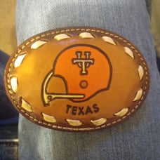 Handmade leather belt buckle