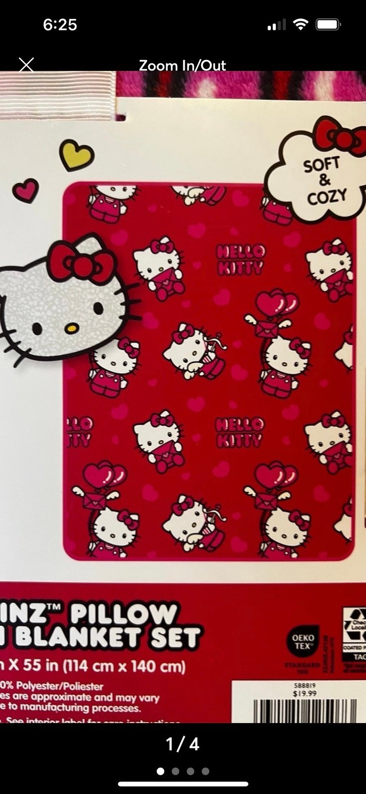 Hello Kitty Valentine’s Day Character Pillow & Throw Set