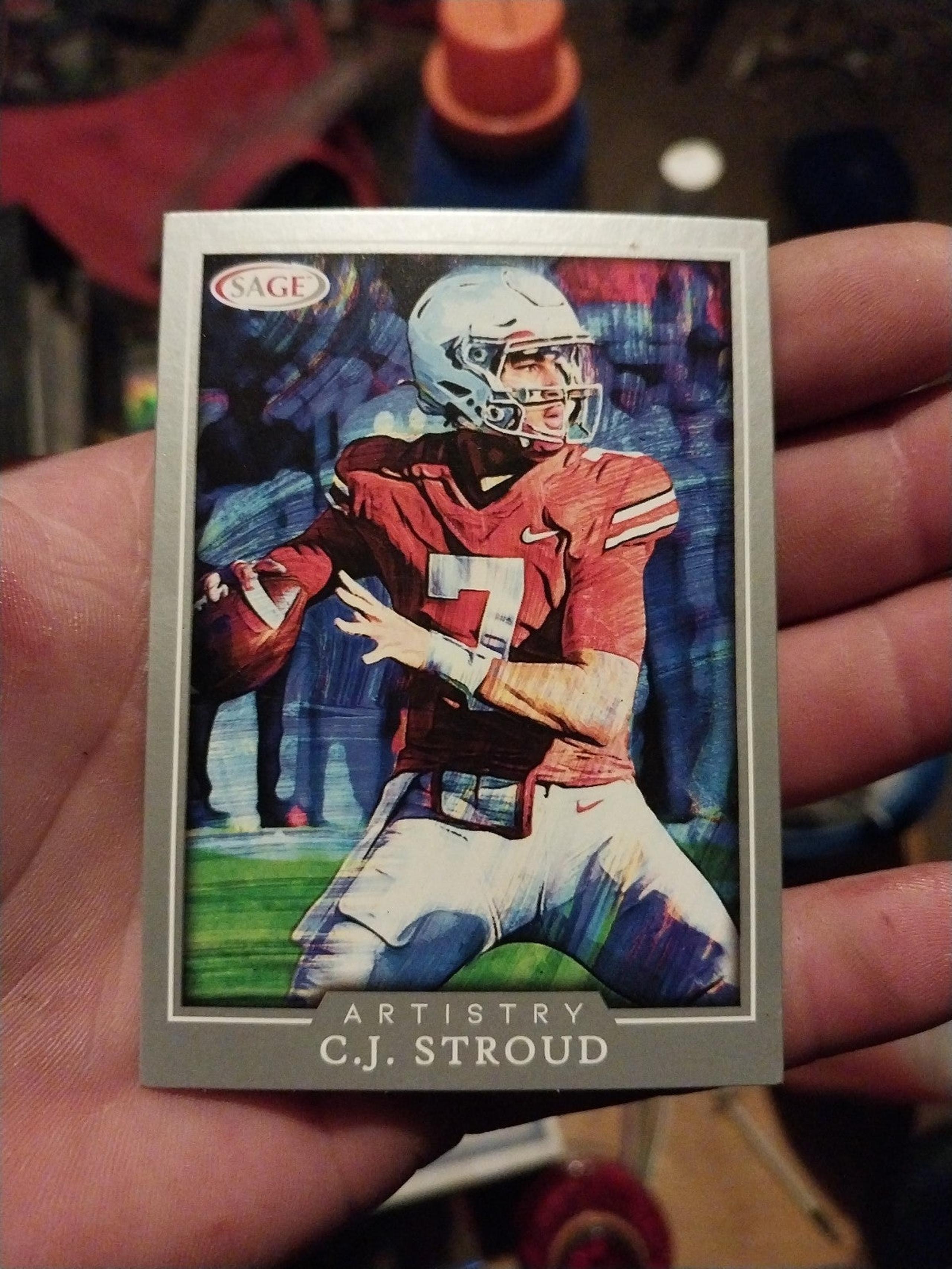 C j stroud artistry sage 2022 football college card