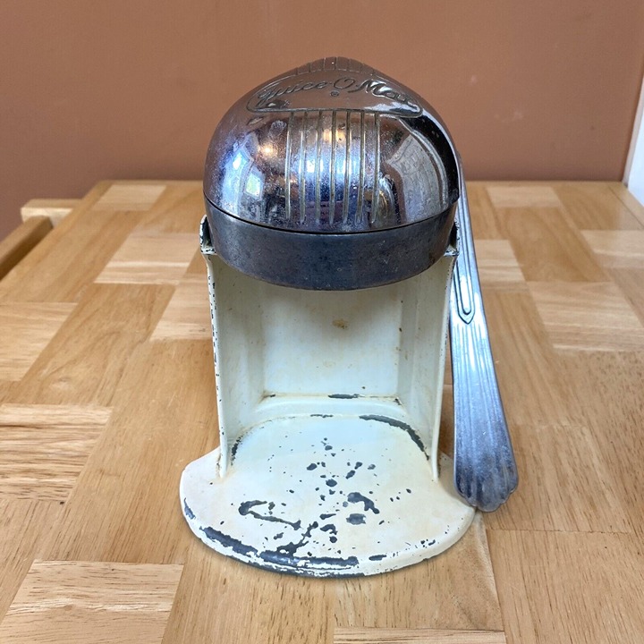 Vintage Rival Juice-O-Mat Tilt Top Orange Juicer Chrome and White 40s 50s