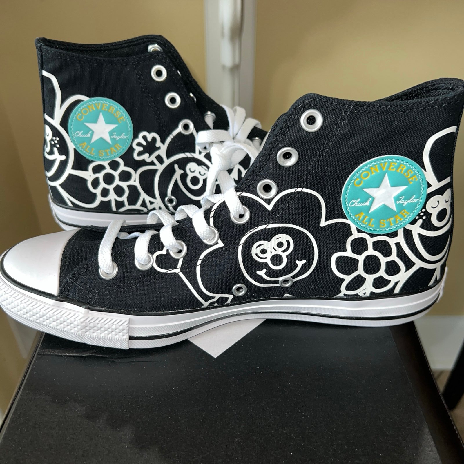 Converse Chuck Taylor All Star Hi 'Much Love' canvas sneakers in black