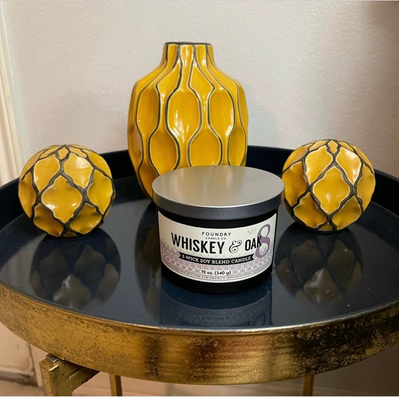 Foundry Candle Co. Whiskey & Oak NWT wick soy scented candle, 12 oz.
