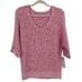 Chico's Pullover V-neck Tape Yarn 3/4 Sleeve Sweater Summer Berry Small/4