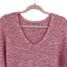 Chico's Pullover V-neck Tape Yarn 3/4 Sleeve Sweater Summer Berry Small/4