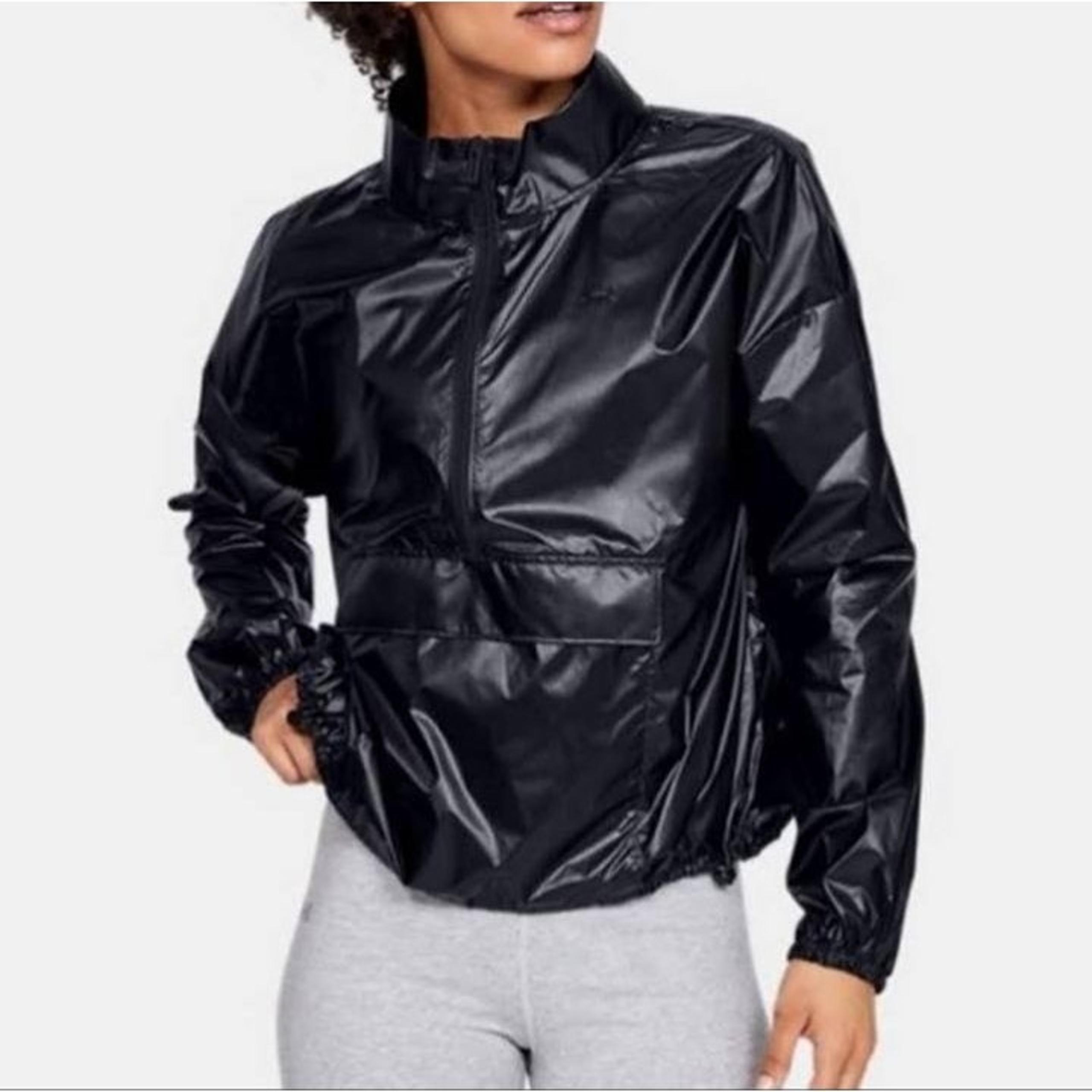 Under Armour Womens Loose Fit Storm Raincoat Black Water Repellent Jacket Sz XXL
