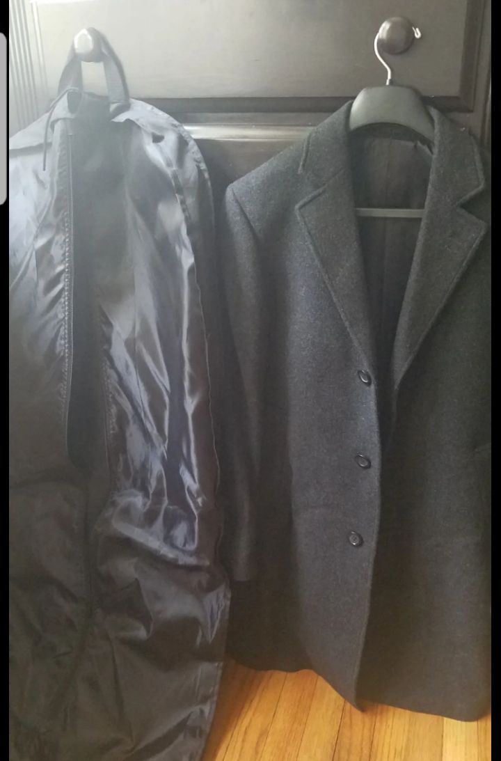 brand new DKNY long down wool jacket