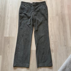 Men's Vintage 90's Lands' End Dark Gray Cords Corduroy Casual Pants Sz 34 x 32