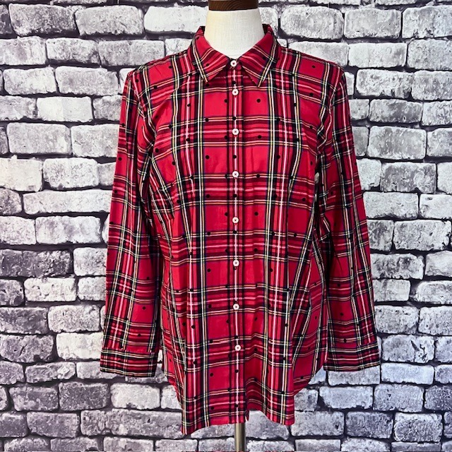 Talbots NWT Button Down Long Sleeve Blouse Size L