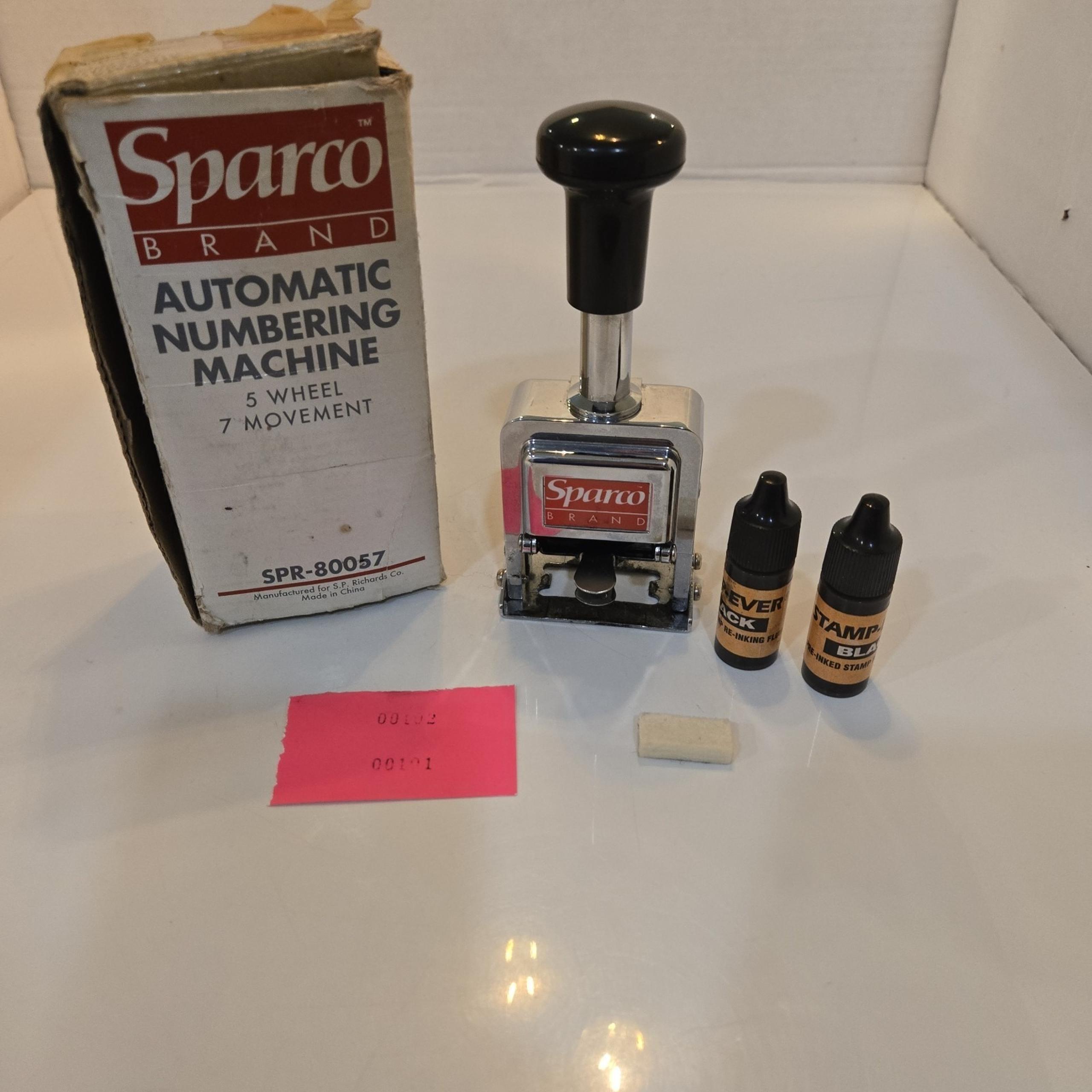Automatic Numbering Machine SPR80057 5 Wheel 7 Movement + Ink - Sparco